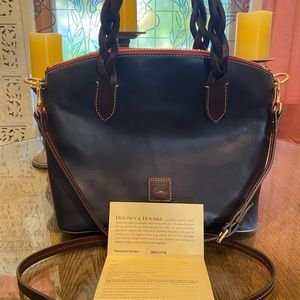 Dooney & Bourke Satchel, EUC, dark navy.